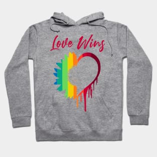 Love Wins Sunflower Rainbow Heart Hoodie